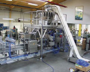 Weighing, packing, filling line